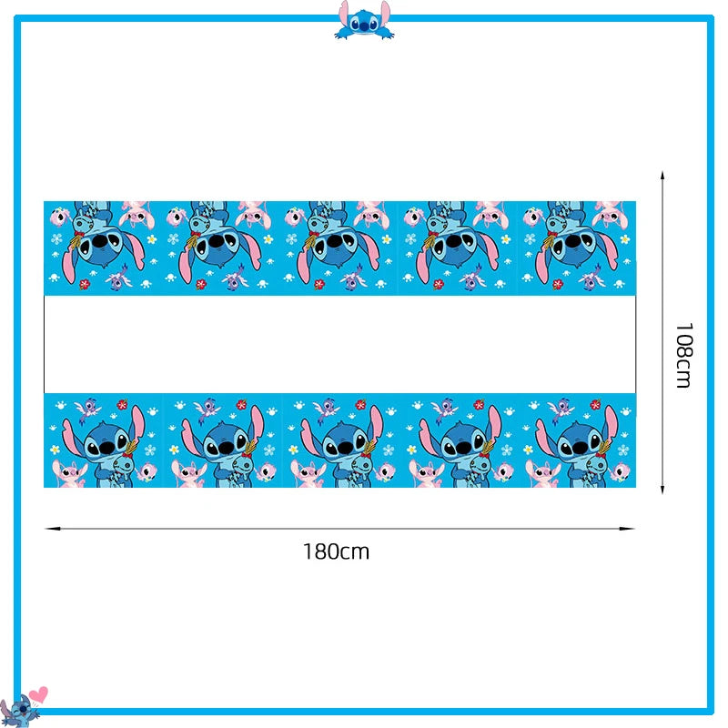 Fournitures de décoration de fête d'anniversaire Disney Stitch, nouveau CAN o Stitch, ballon, baby shower, rentabilité, assiettes en papier standardisées, serviettes, nappe