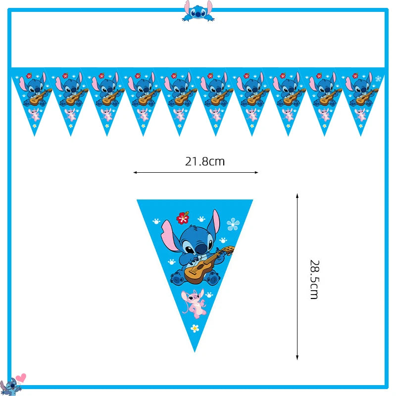 Fournitures de décoration de fête d'anniversaire Disney Stitch, nouveau CAN o Stitch, ballon, baby shower, rentabilité, assiettes en papier standardisées, serviettes, nappe