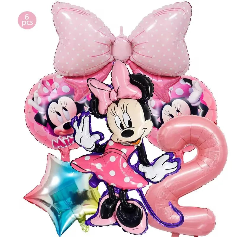 Fournitures de Minnie Mouse, Assiette en Papier, Tasse, Serviette, Ballons pour Enfants, Décorations d'Anniversaire