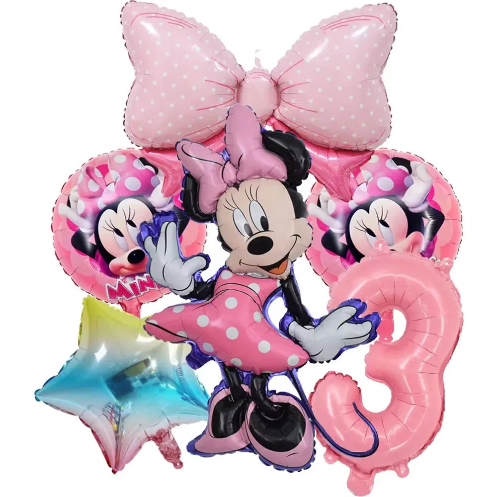 Fournitures de Minnie Mouse, Assiette en Papier, Tasse, Serviette, Ballons pour Enfants, Décorations d'Anniversaire