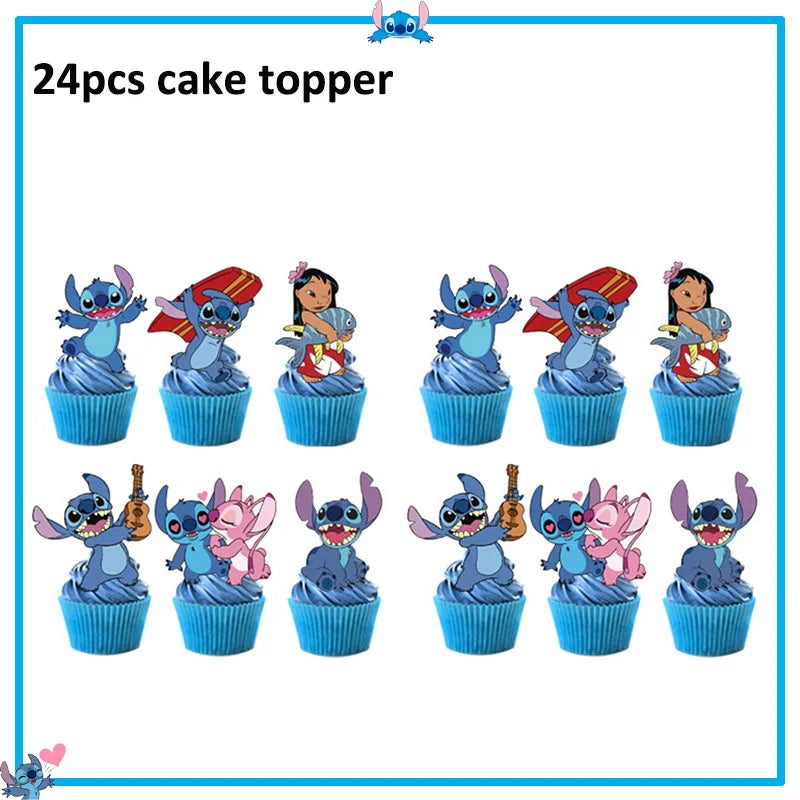 Fournitures de décoration de fête d'anniversaire Disney Stitch, nouveau CAN o Stitch, ballon, baby shower, rentabilité, assiettes en papier standardisées, serviettes, nappe