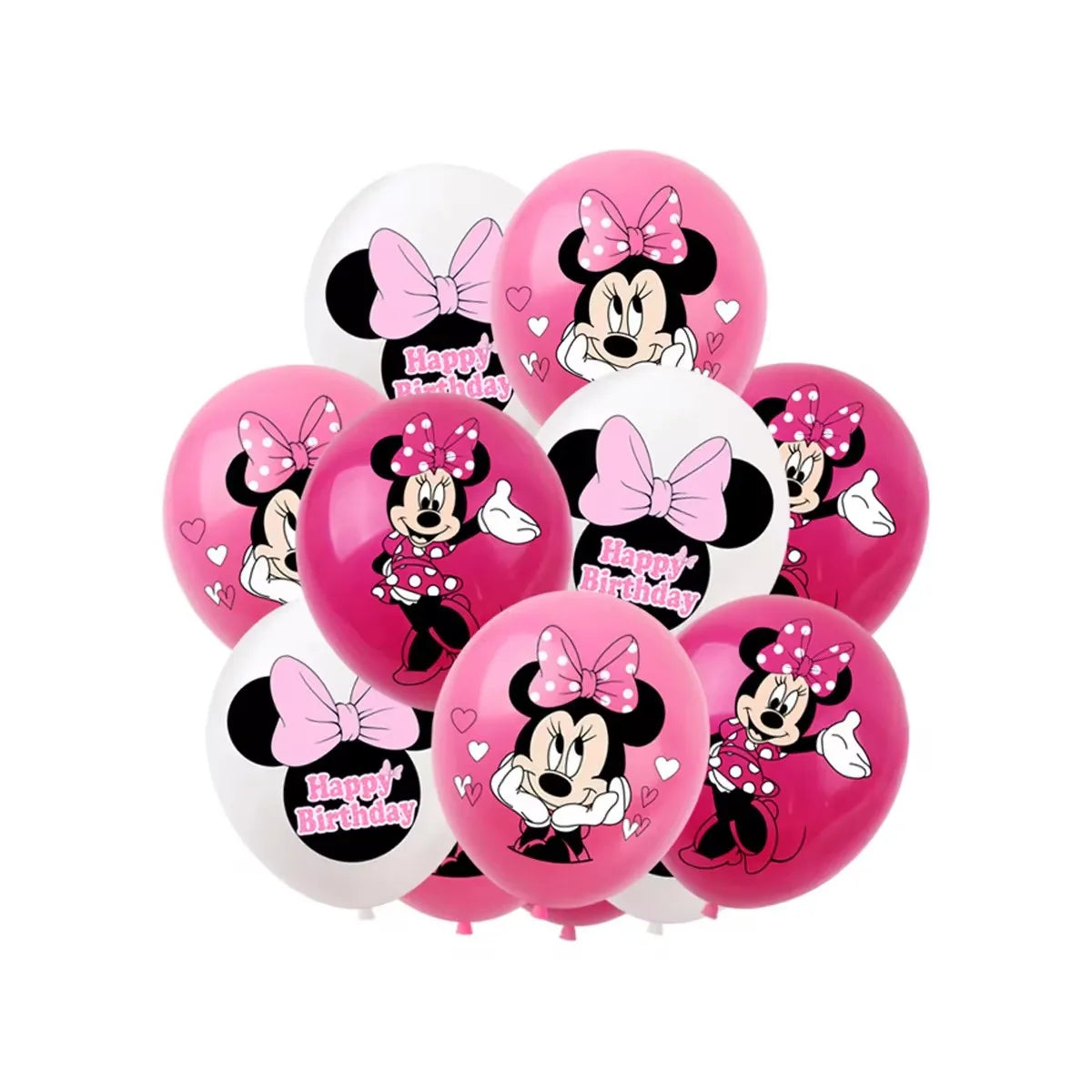 Fournitures de Minnie Mouse, Assiette en Papier, Tasse, Serviette, Ballons pour Enfants, Décorations d'Anniversaire