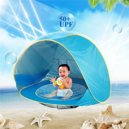 Tente de plage Portable pour bébé, Protection UV, abri solaire pour nourrissons, jouets d'extérieur, piscine pour enfants, maison de jeu, jouets