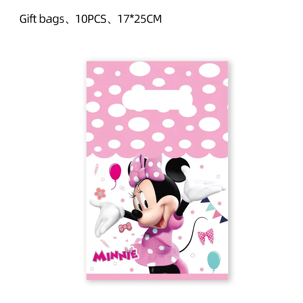 Fournitures de Minnie Mouse, Assiette en Papier, Tasse, Serviette, Ballons pour Enfants, Décorations d'Anniversaire