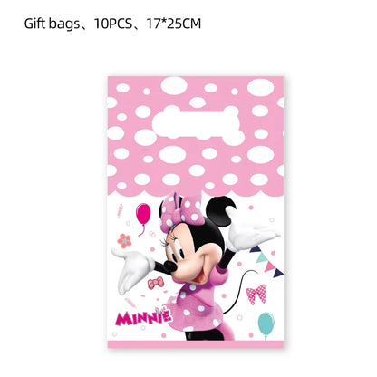 Fournitures de Minnie Mouse, Assiette en Papier, Tasse, Serviette, Ballons pour Enfants, Décorations d'Anniversaire