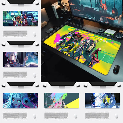 Cyberpunk Edgerunners-Tapis de souris, impression HD, bords verrouillables, clavier, PC, bureau