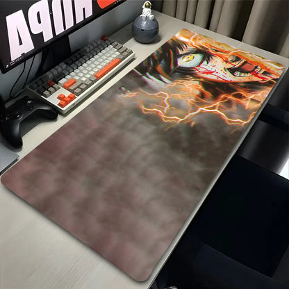 Tapis de souris manga noir et blanc pour PC, Eren Yeager Gamer, armoire, sous-ordinateur portable, attaque sur Titan, bureau, polymères, Anime, clavier de jeu, lea