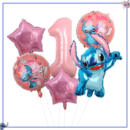 Fournitures de décoration de fête d'anniversaire Disney Stitch, nouveau CAN o Stitch, ballon, baby shower, rentabilité, assiettes en papier standardisées, serviettes, nappe