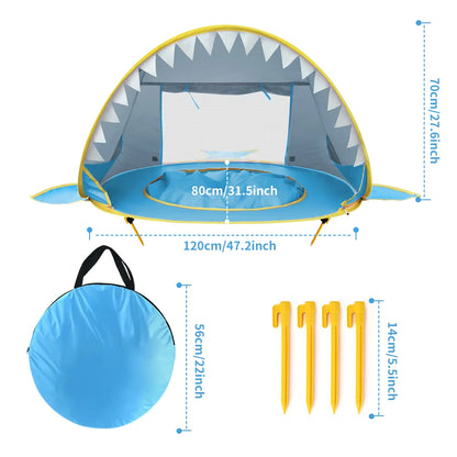 Tente de plage pour bébé, Protection solaire contre les Uv, avec piscine, pour enfants