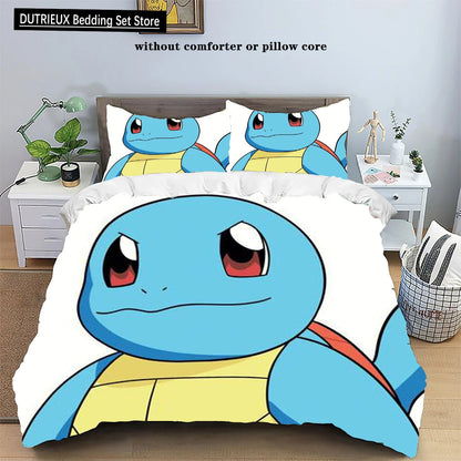 Parure de lit Pokémon Anime Pikachu pour enfants et adultes, ensemble de literie trois pièces, housse de taie d'oreiller, Twin, Queen, King Size, 202 lon, Kawaii