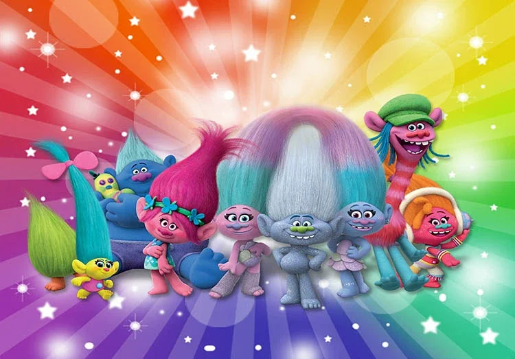 Décorations de fête d'anniversaire sur le thème de la trolls, vaisselle, ballons, surprises pour vos enfants, baby showers