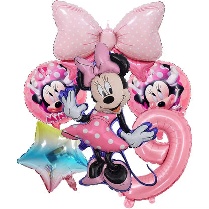 Fournitures de Minnie Mouse, Assiette en Papier, Tasse, Serviette, Ballons pour Enfants, Décorations d'Anniversaire