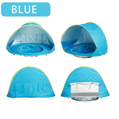 Tente de plage Portable pour bébé, Protection UV, abri solaire pour nourrissons, jouets d'extérieur, piscine pour enfants, maison de jeu, jouets