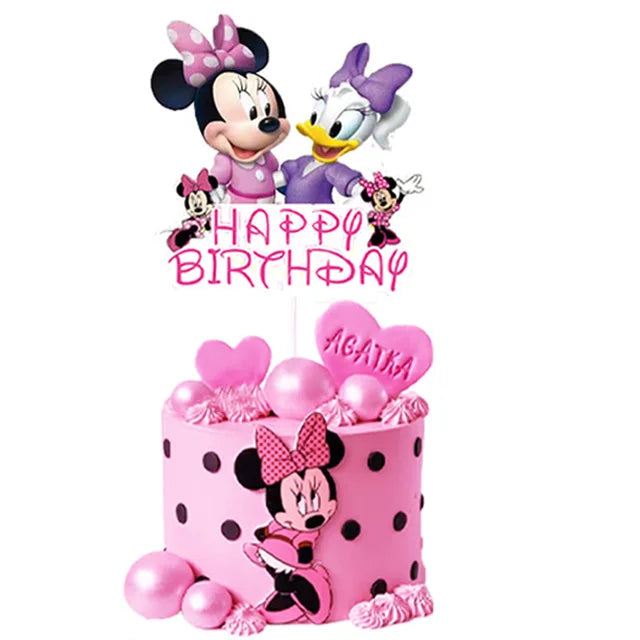 Décor de Minnie Mouse et Ballons d'Arrière-Plan, Nappe, Bol, Anniversaire - Réception - Cadeau