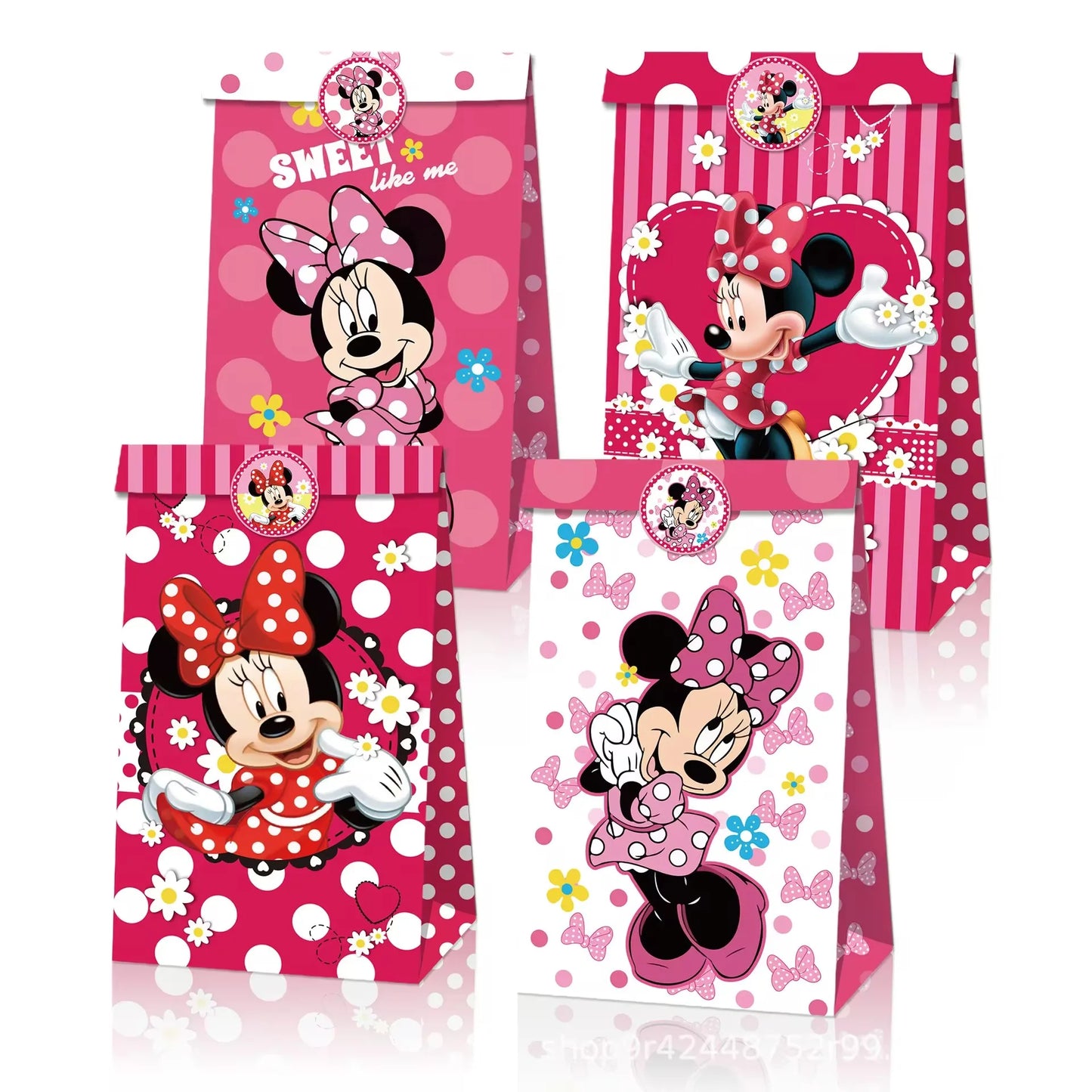 Fournitures de Minnie Mouse, Assiette en Papier, Tasse, Serviette, Ballons pour Enfants, Décorations d'Anniversaire