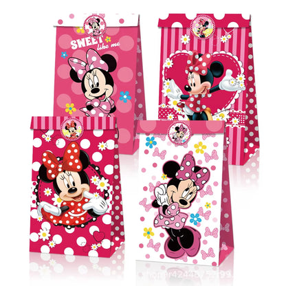 Fournitures de Minnie Mouse, Assiette en Papier, Tasse, Serviette, Ballons pour Enfants, Décorations d'Anniversaire