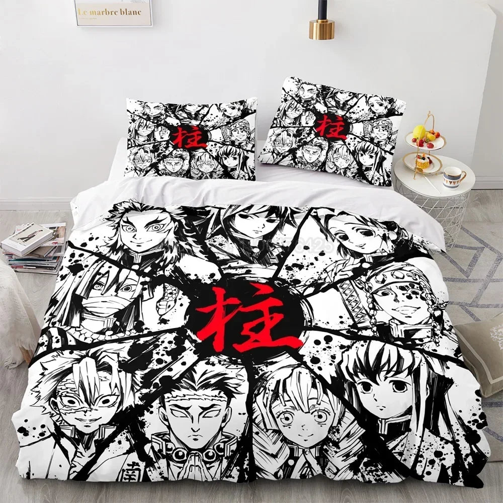 Ensemble de housse de couette HD pour enfants, Demon Slayer Série de mangas, Agatsuma, Zenitsu, literie, décor de chambre