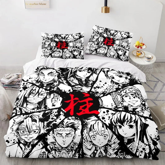 Ensemble de housse de couette HD pour enfants, Demon Slayer Série de mangas, Agatsuma, Zenitsu, literie, décor de chambre