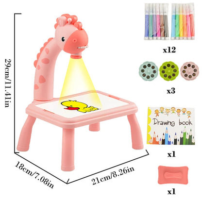 Tableau de peinture pour enfants, jouets pour enfants, projecteur LED, table de peinture artistique, bureau, jouet éducatif et outil de peinture