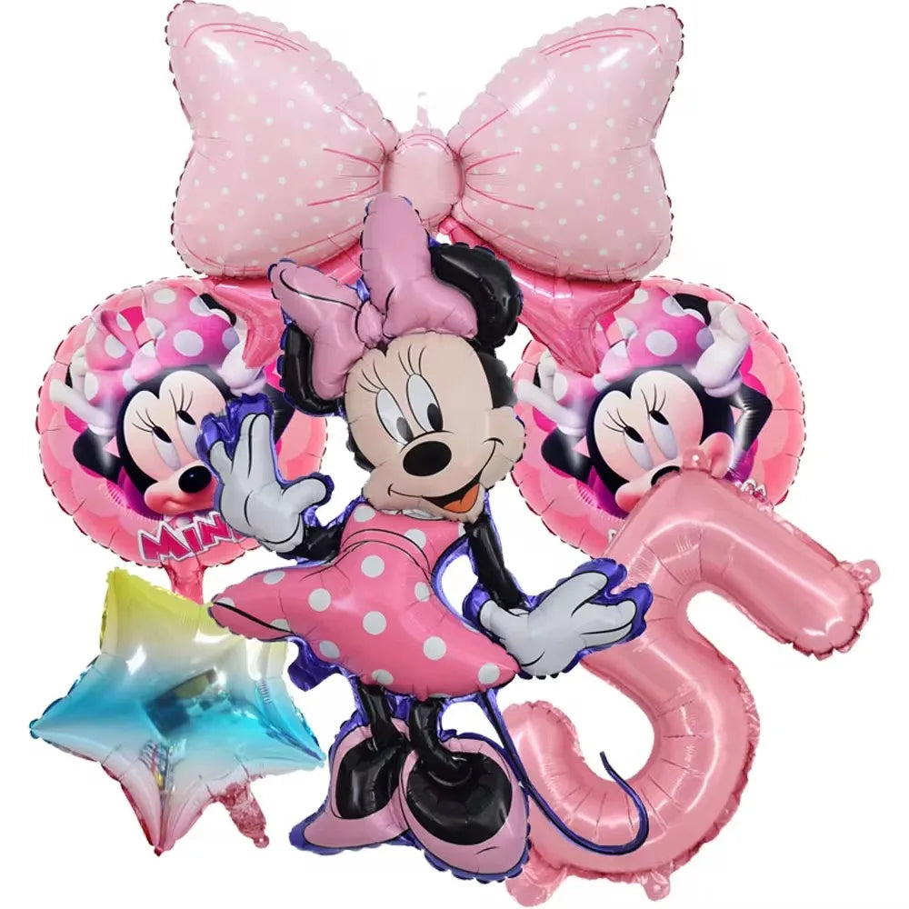 Fournitures de Minnie Mouse, Assiette en Papier, Tasse, Serviette, Ballons pour Enfants, Décorations d'Anniversaire