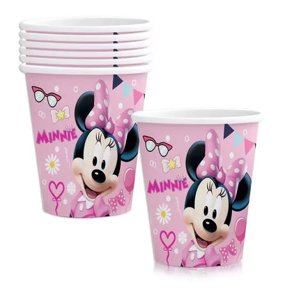 Fournitures de Minnie Mouse, Assiette en Papier, Tasse, Serviette, Ballons pour Enfants, Décorations d'Anniversaire