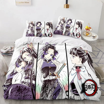 Ensemble de housse de couette HD pour enfants, Demon Slayer Série de mangas, Agatsuma, Zenitsu, literie, décor de chambre