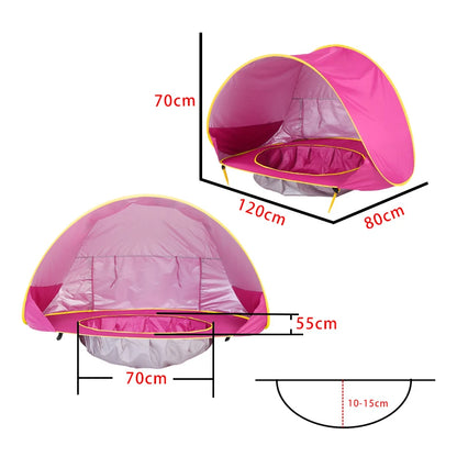 Tente de plage Portable pour bébé, Protection UV, abri solaire pour nourrissons, jouets d'extérieur, piscine pour enfants, maison de jeu, jouets