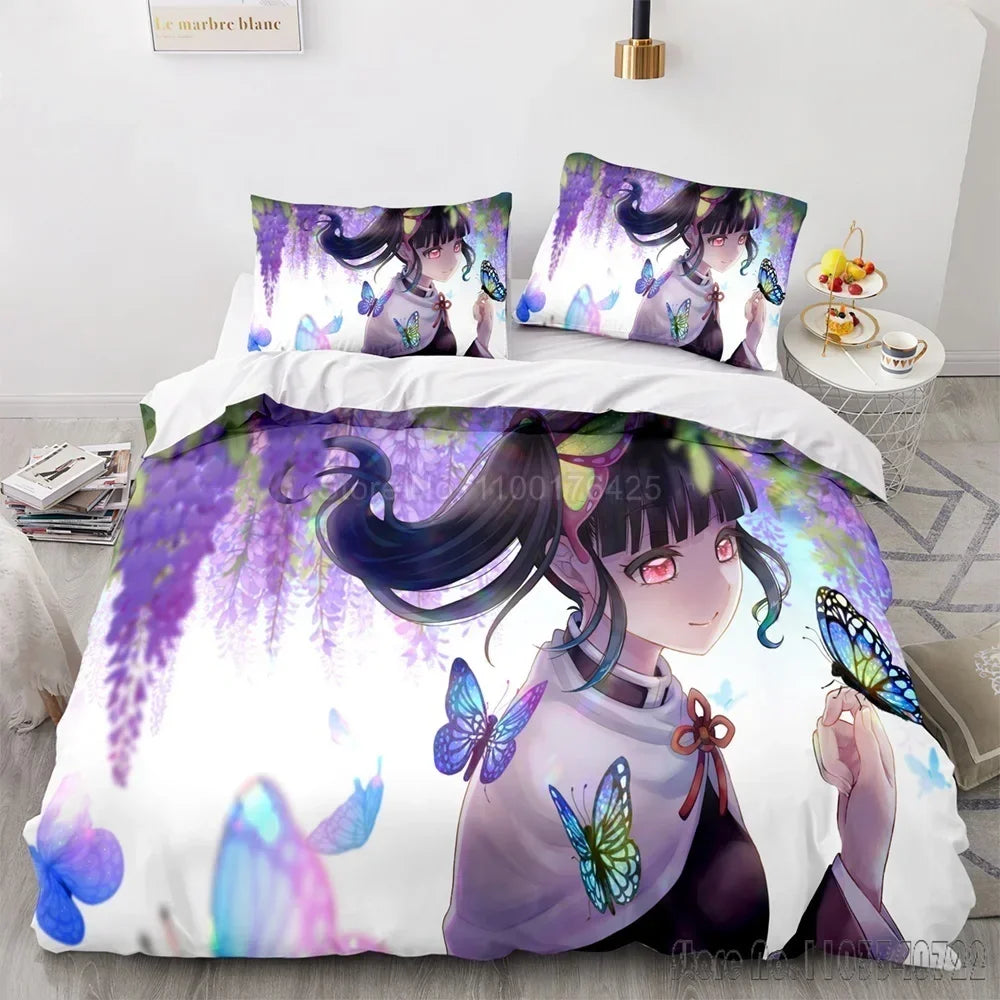 Ensemble de housse de couette HD pour enfants, Demon Slayer Série de mangas, Agatsuma, Zenitsu, literie, décor de chambre