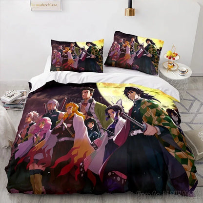 Ensemble de housse de couette HD pour enfants, Demon Slayer Série de mangas, Agatsuma, Zenitsu, literie, décor de chambre