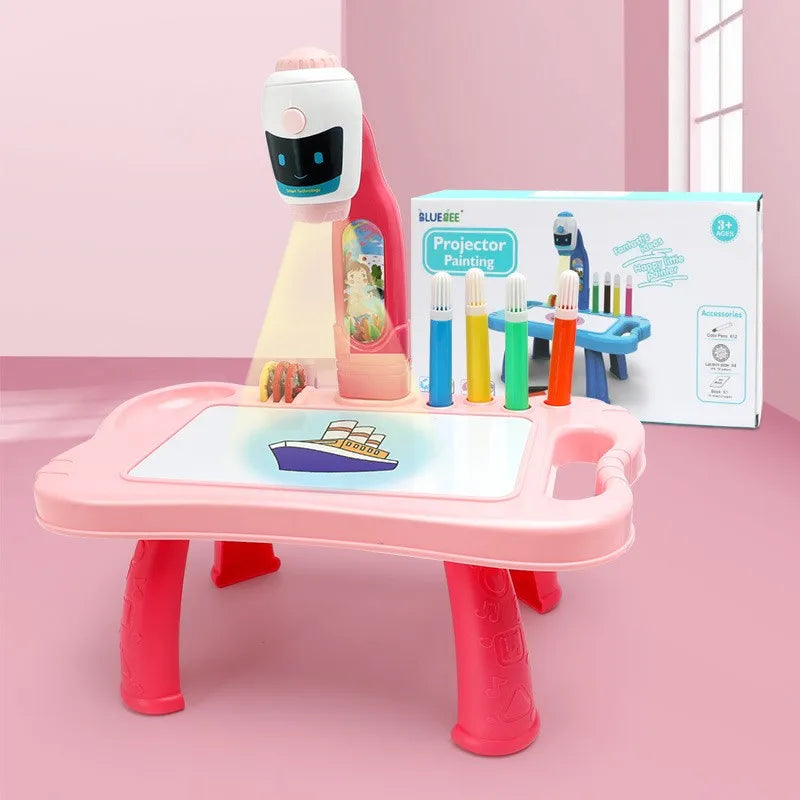 Tableau de peinture pour enfants, jouets pour enfants, projecteur LED, table de peinture artistique, bureau, jouet éducatif et outil de peinture