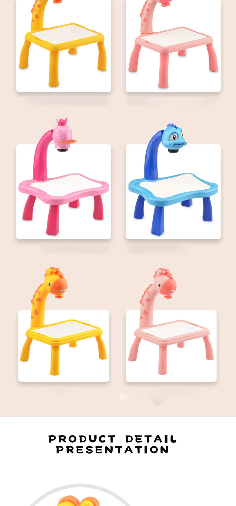 Tableau de peinture pour enfants, jouets pour enfants, projecteur LED, table de peinture artistique, bureau, jouet éducatif et outil de peinture