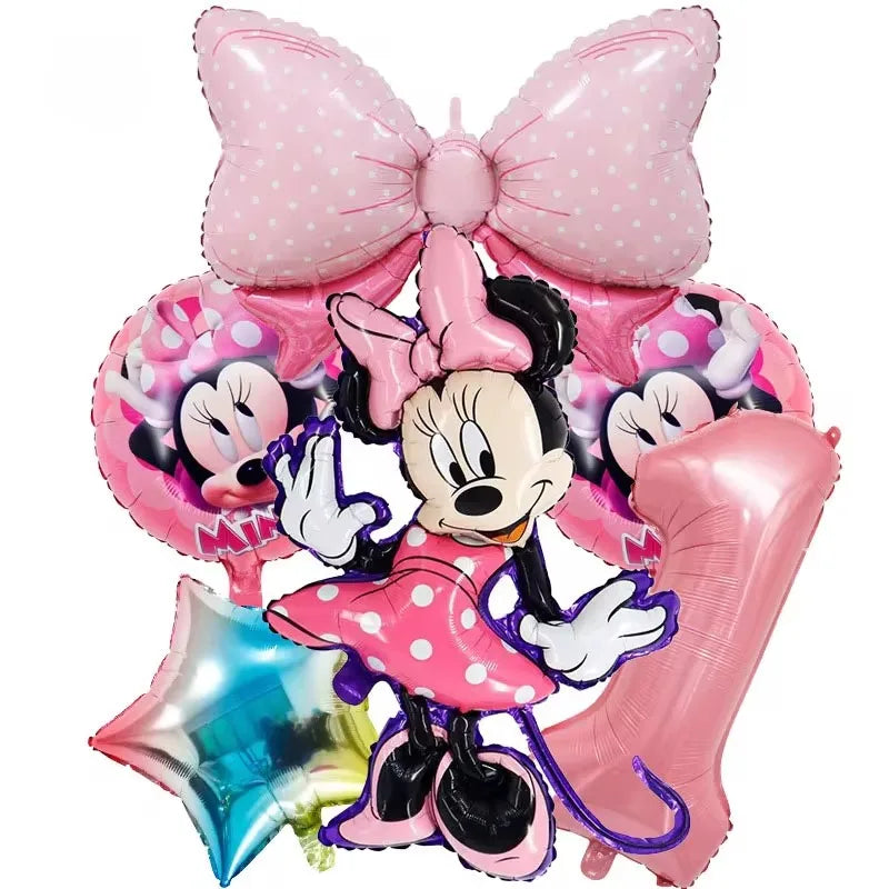 Fournitures de Minnie Mouse, Assiette en Papier, Tasse, Serviette, Ballons pour Enfants, Décorations d'Anniversaire