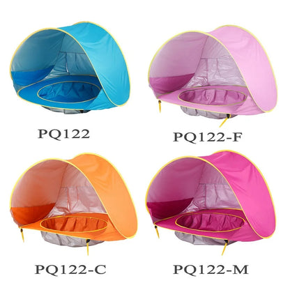 Tente de plage Portable pour bébé, Protection UV, abri solaire pour nourrissons, jouets d'extérieur, piscine pour enfants, maison de jeu, jouets