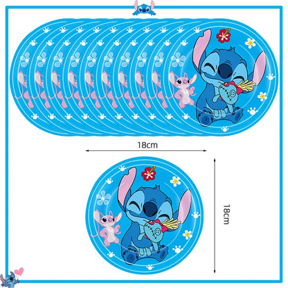 Fournitures de décoration de fête d'anniversaire Disney Stitch, nouveau CAN o Stitch, ballon, baby shower, rentabilité, assiettes en papier standardisées, serviettes, nappe