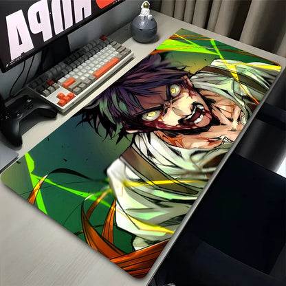 Tapis de souris manga noir et blanc pour PC, Eren Yeager Gamer, armoire, sous-ordinateur portable, attaque sur Titan, bureau, polymères, Anime, clavier de jeu, lea