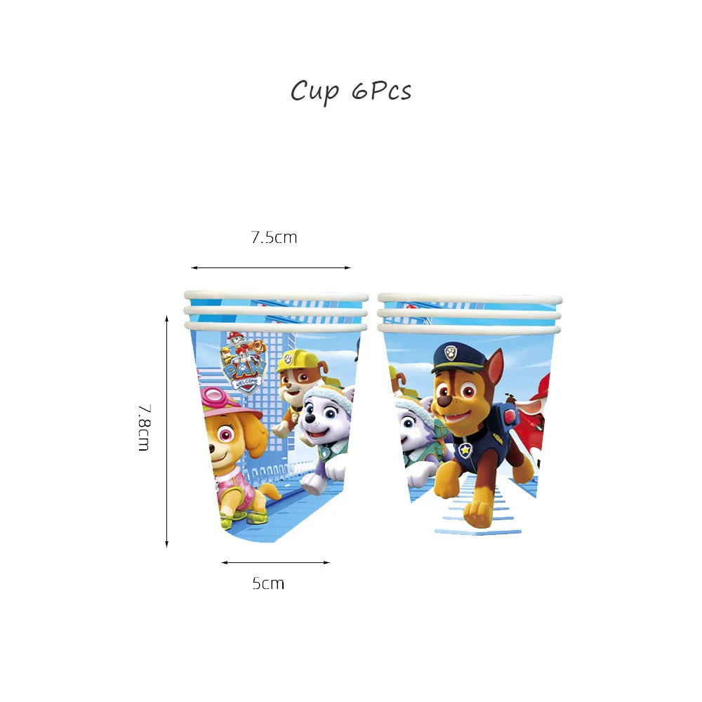 PAW Patrol-Décorations d'Anniversaire pour Enfants, Jouet Préféré des Enfants, Accessoires, Fournitures, Assiette, Tasse, Serviette et Cadeaux