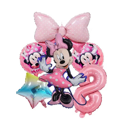 Fournitures de Minnie Mouse, Assiette en Papier, Tasse, Serviette, Ballons pour Enfants, Décorations d'Anniversaire