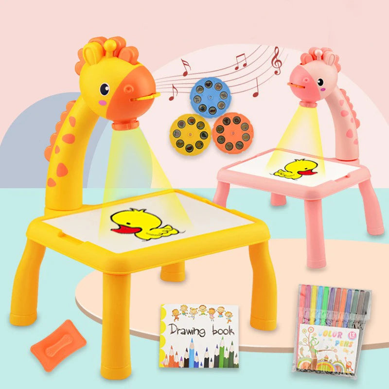 Tableau de peinture pour enfants, jouets pour enfants, projecteur LED, table de peinture artistique, bureau, jouet éducatif et outil de peinture