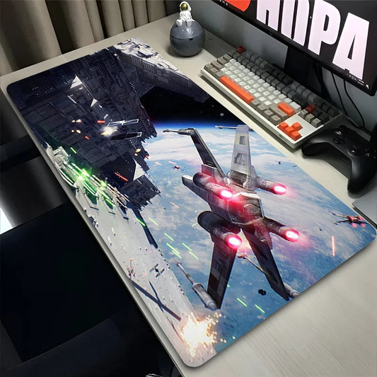 Souris média pour ordinateur portable, tapis de type vitesse, virus pour les joueurs de sport électronique, clavier, cadeau, 900x400, S-star W-wars, vaisseau spatial