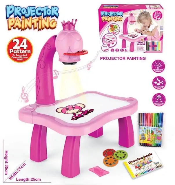 Tableau de peinture pour enfants, jouets pour enfants, projecteur LED, table de peinture artistique, bureau, jouet éducatif et outil de peinture