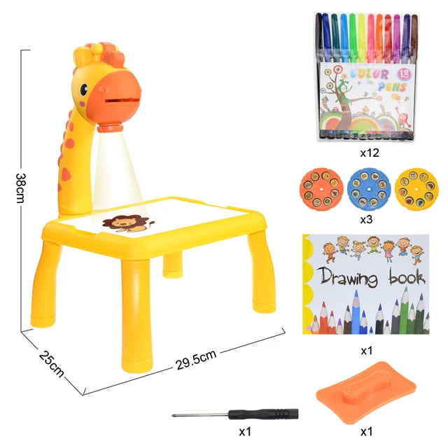 Tableau de peinture pour enfants, jouets pour enfants, projecteur LED, table de peinture artistique, bureau, jouet éducatif et outil de peinture