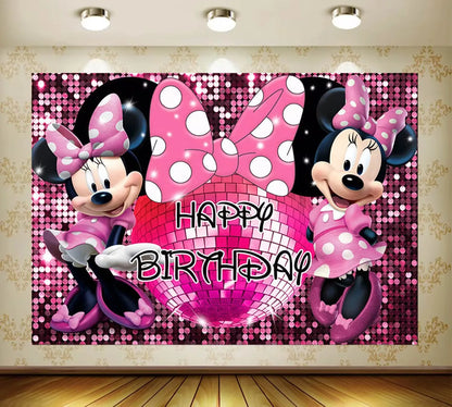 Fournitures de Minnie Mouse, Assiette en Papier, Tasse, Serviette, Ballons pour Enfants, Décorations d'Anniversaire