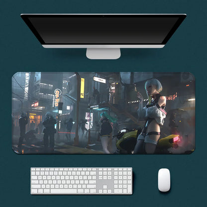 Cyberpunk Edgerunners-Tapis de souris, impression HD, bords verrouillables, clavier, PC, bureau