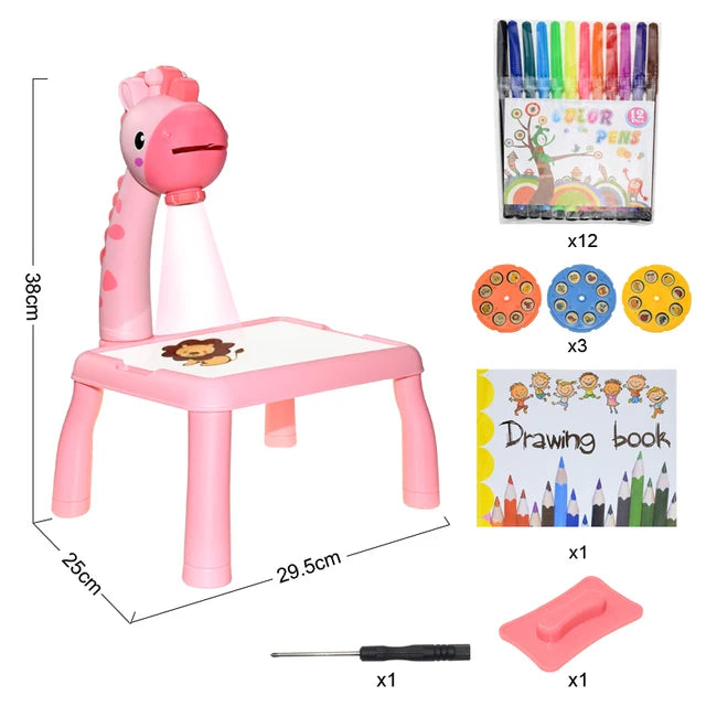 Tableau de peinture pour enfants, jouets pour enfants, projecteur LED, table de peinture artistique, bureau, jouet éducatif et outil de peinture