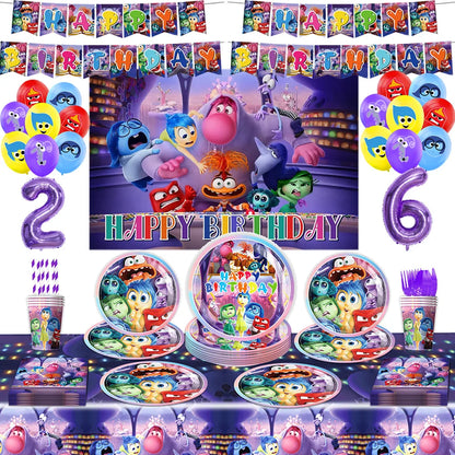 Décorations de fête d'anniversaire Disney à l'envers pour enfants, ballons, sacs cadeaux, articles de fête, faveurs de fête d'anniversaire, baby shower