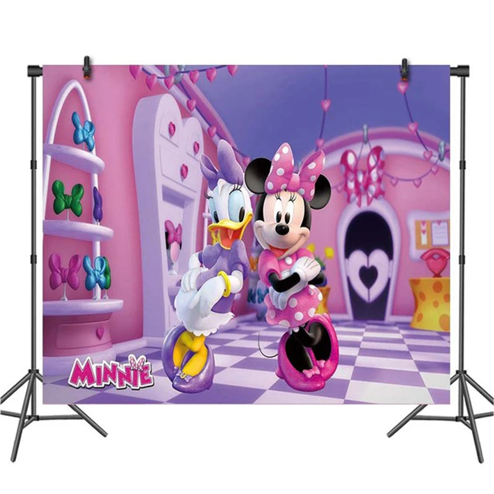 Décor de Minnie Mouse et Ballons d'Arrière-Plan, Nappe, Bol, Anniversaire - Réception - Cadeau