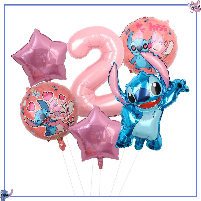 Fournitures de décoration de fête d'anniversaire Disney Stitch, nouveau CAN o Stitch, ballon, baby shower, rentabilité, assiettes en papier standardisées, serviettes, nappe