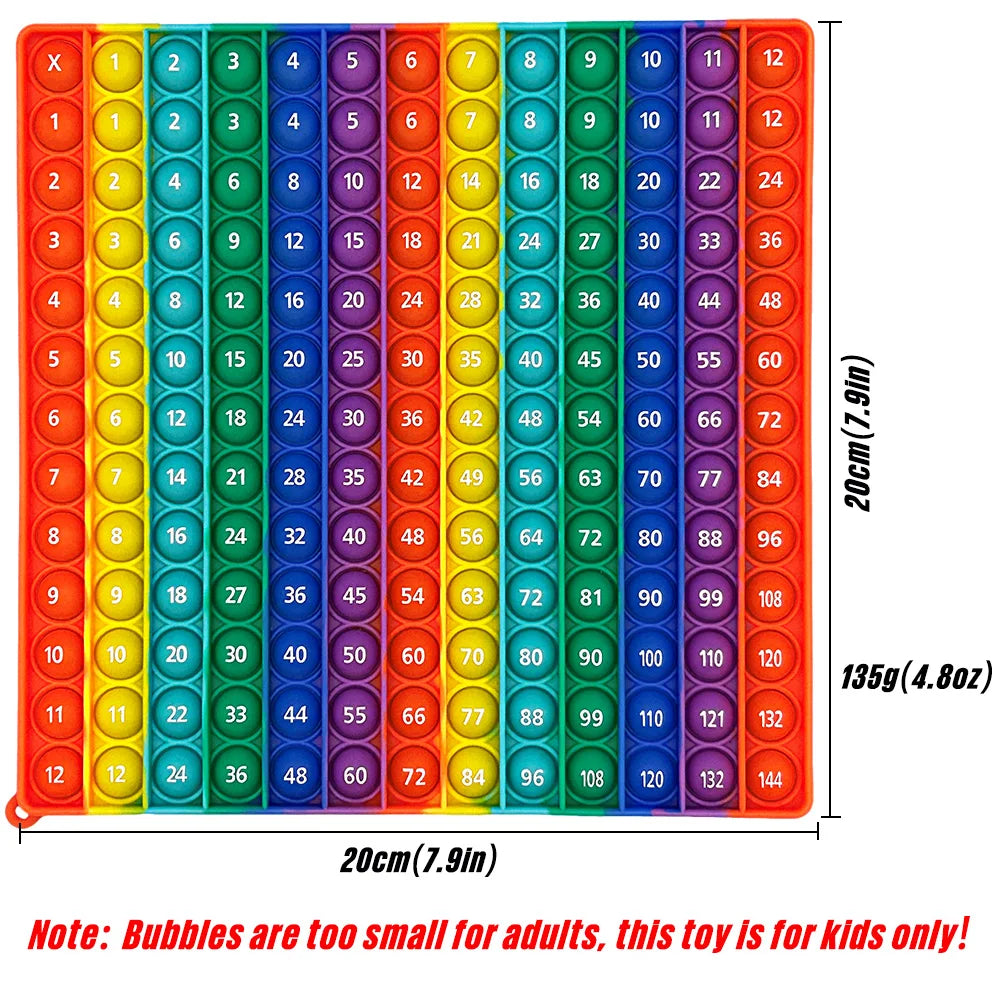 Jeu de Multiextrêmes Rapide pour Enfant, Jeu de Mathématiques, Push Pop, Bulle, Fois, Table, Comptage des Nombres, 12x12