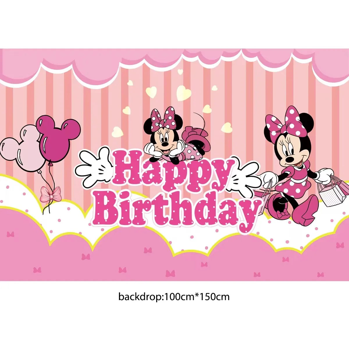 Fournitures de Minnie Mouse, Assiette en Papier, Tasse, Serviette, Ballons pour Enfants, Décorations d'Anniversaire