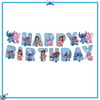 Fournitures de décoration de fête d'anniversaire Disney Stitch, nouveau CAN o Stitch, ballon, baby shower, rentabilité, assiettes en papier standardisées, serviettes, nappe